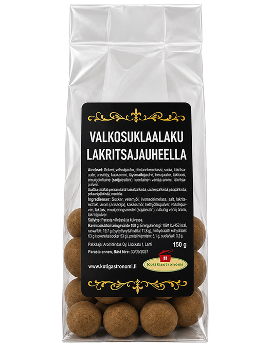 Valkosuklaalaku lakritsajauheella